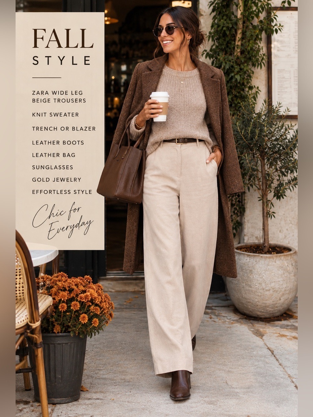 Zara Wide Leg Linen Blend Pants Beige Large Resort Coastal